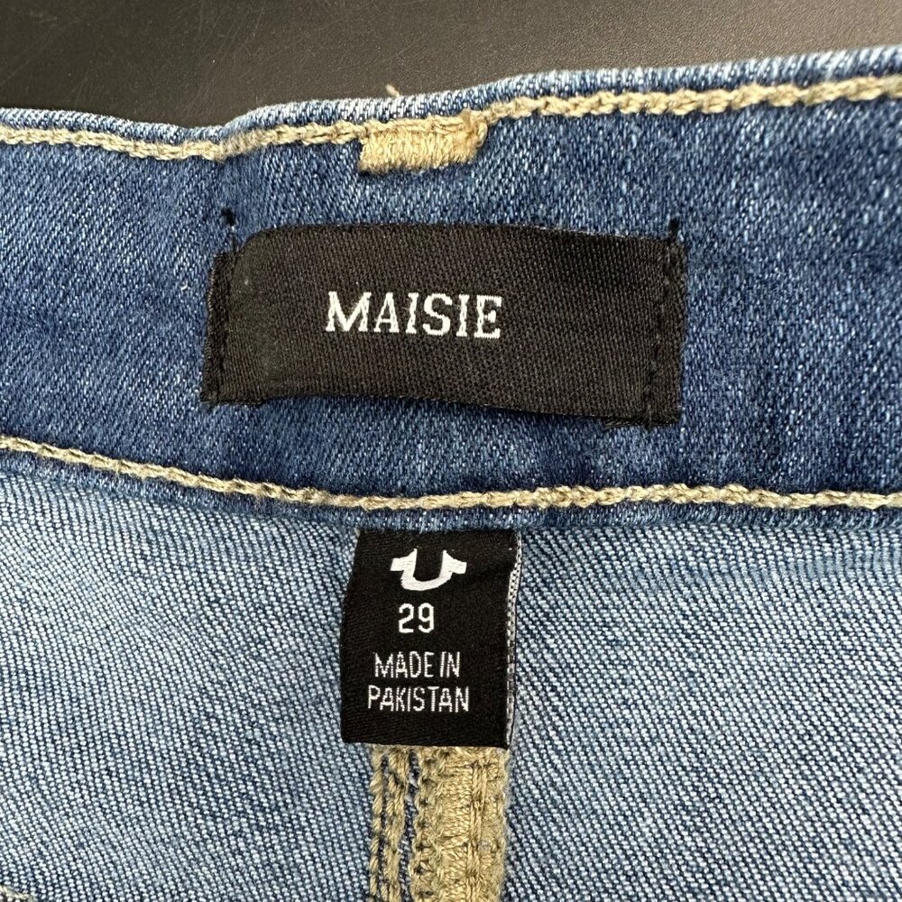 True Religion Shorts Womens Denim Raw Hem Size 29 Maisie Blue Jean Cut Off - Picture 5 of 10
